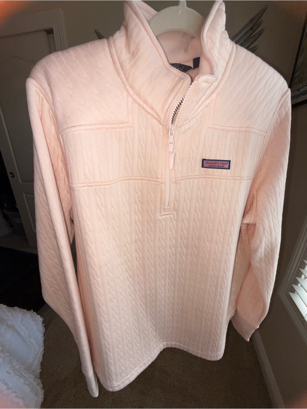 Vineyard Vines Pink Quarter-Zip Sweatshirt